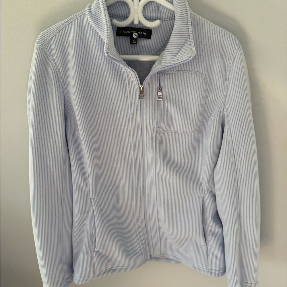 Andrew Marc Light Blue Ribbed Outerwear